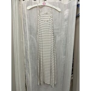 Cream/tan striped dress